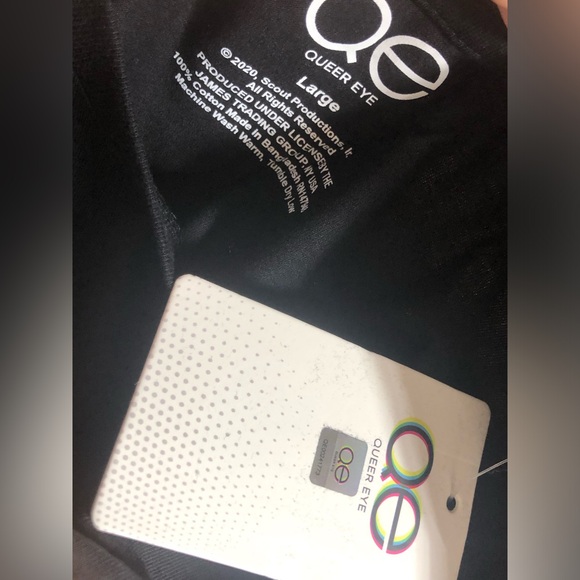 NWT Queer Eye Official Merch Black Rainbow Pride Tee - Size L - Picture 4 of 4